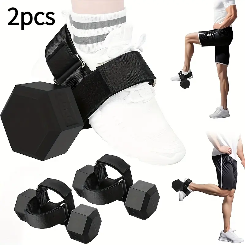 Adjustable 2-Piece Ankle & Calf Training Strap with Quick Release Buckle, Dumbbell Attachment Ankle Straps for Hip Flexor Strengthening, Leg & Calf Pain Relief, Universal Gym Fitness Gear for Men Women, Fitness Training Equipment