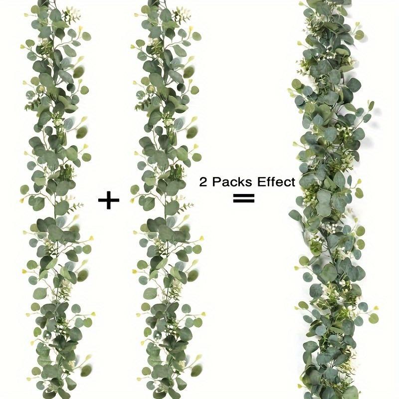 Eucalyptus Garland, 8 Counts/set Artificial Greenery Vines, Faux Eucalyptus Flowers, Artificial Faux Plants, Room Decor Gypsophila Garland, Decorative Plant for Wedding Party Mantle Table Runner Home Decor