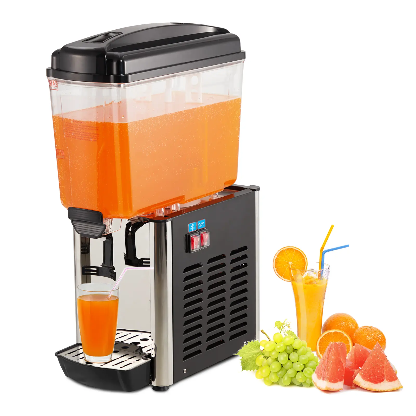 18L Commercial Stainless Steel Beverage Dispenser Thermostat Control Ice Tea Maker for Cafe Restaurant Party Home