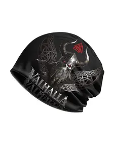 Viking warrior Valhalla Odin pattern, Open-Top Design Beanie outdoor cycling, hiking, and sports. Unisex design, Holiday gifts. See You in Valhalla!