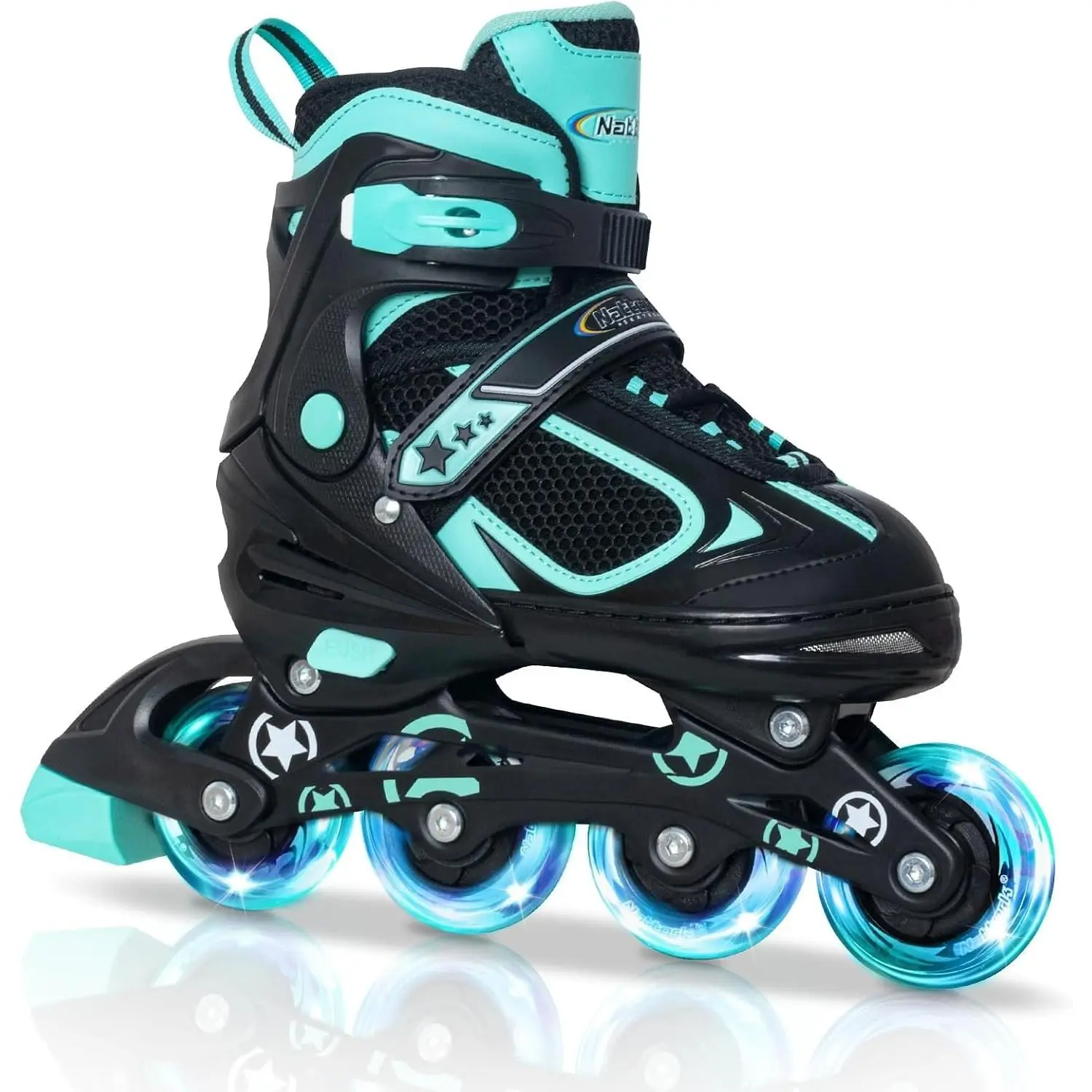 Roller Skates for Boys with Light Up Wheel, Outdoor & Indoor Illuminating Black Inline Skates for Boys   Ages 5-8 4 5 6, Beginners