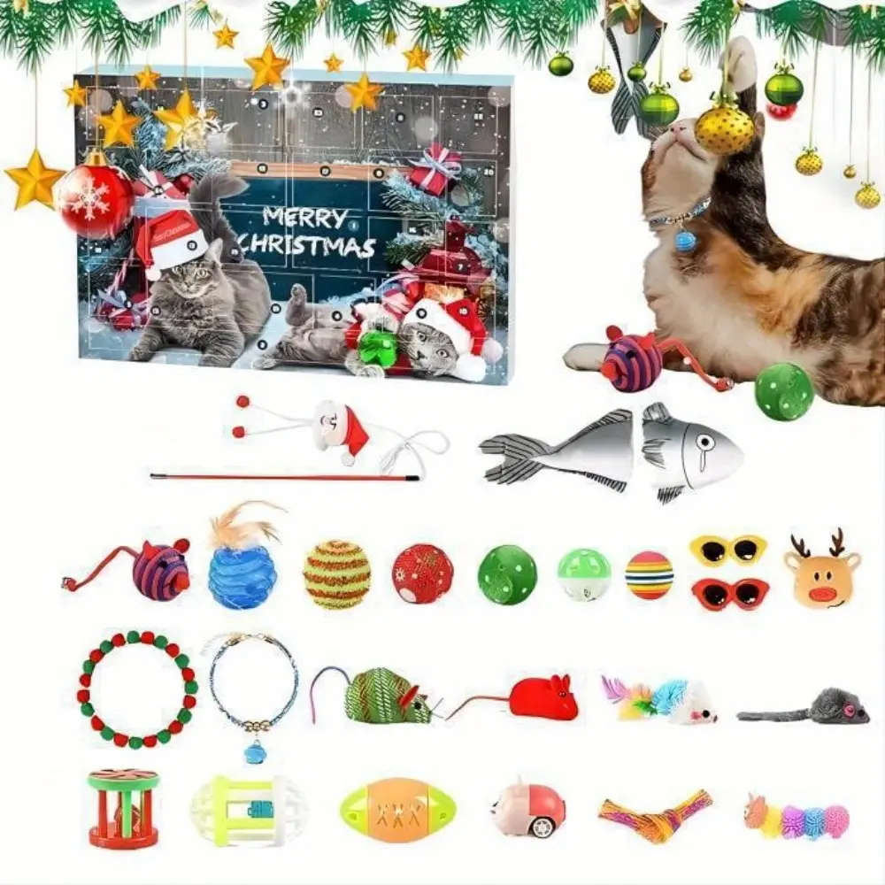 Christmas Cat Toys Teasing Cat Gift Box Set Pet Toys Christmas Festival Gifts