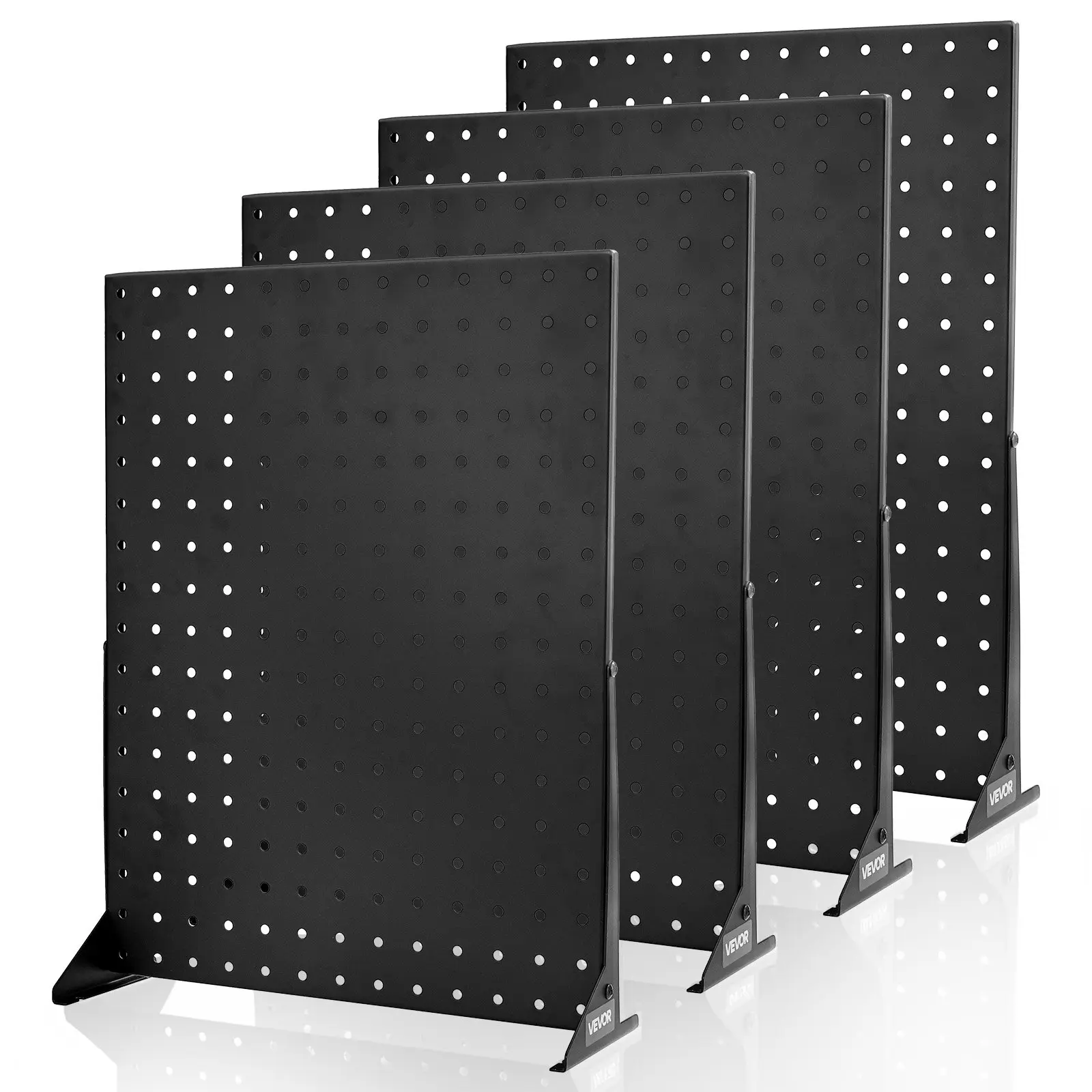 【DealsForYouDays】VEVOR Pegboard Display Stand, 17 x 13 in Tabletop Pegboard Display Stand, Accessories Rack Organizer, Thickened Cold-Rolled Steel Peg Board Panel for Grocery Retail Store Jewelry Shop, Black (4 PCS)