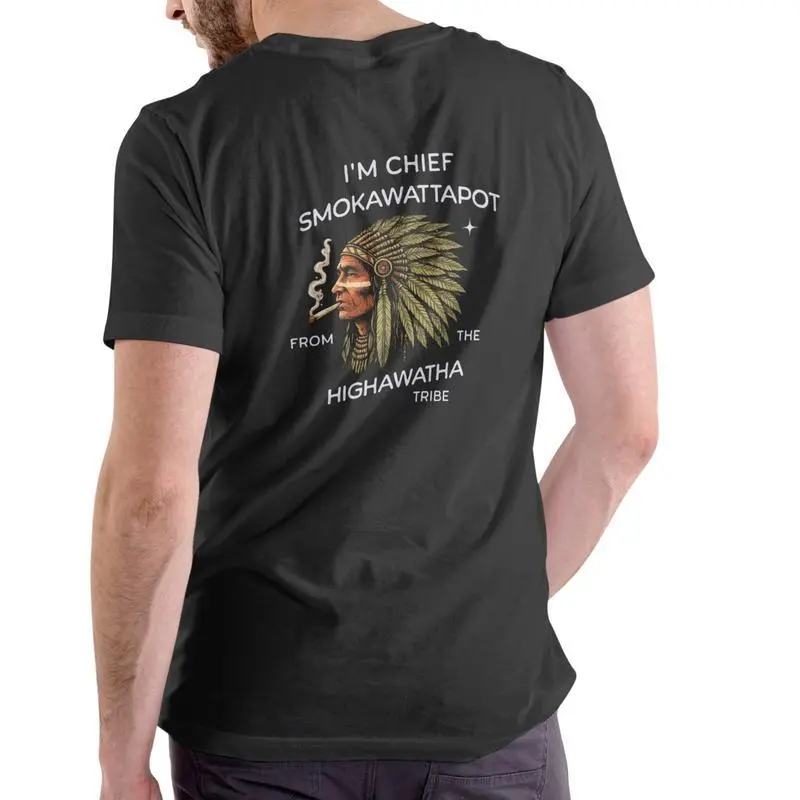 Men's Chief Graphic Shortsleeve T-Shirt, Fitted Round Neck Biker Style in a Breathable, Wrinkle-Resistant CVC Blend, Top, Tshirt, Cvc Cotton, Crew Neck, Casual, Menswear, Plain, Clothes, Streetwear, Chief Logo
