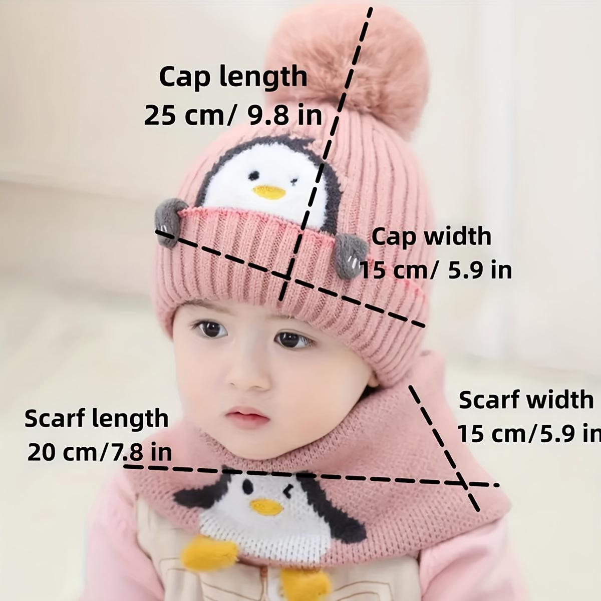 Kids Winter Warmth Beanie with Ear Flaps, Cute Penguin Design, 100% Cotton Knit Fabric, Lightweight, Cartoon Animal Pattern, Toggle Closure, Daily & Casual Wear, Christmas Theme, Stretch Fit for Boys