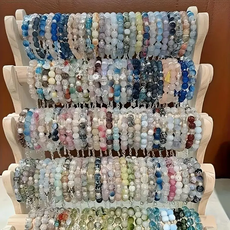 Women's 24pc Charm Bracelet Set, Pastel Glass Bead Bracelets with Bling Butterfly & Flower Charms, Adjustable for Daily Wear & Birthday Party Favors, Bracelet With Charms, Bling Aesthetic