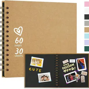 7x7 inch DIY Scrapbook Album, Surprise Photo Album, Personalized Album, Anniversary Book, Travel Journal, Brown Paper Scrapbook for Wedding Guest Books and Anniversaries, Family DIY Scrapbook, Christmas Gift, Scrapbooking