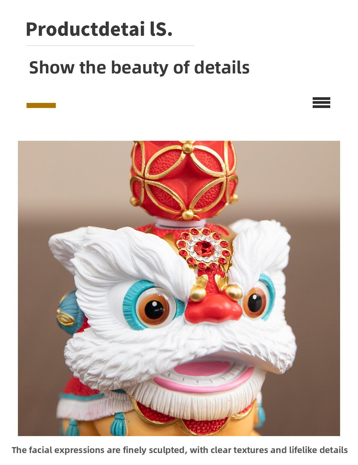 Creative Oriental Lion Ornament Unique Desktop Decoration Decorative Item Craft Birthday Gift Party Favor Personal Collection Ornament