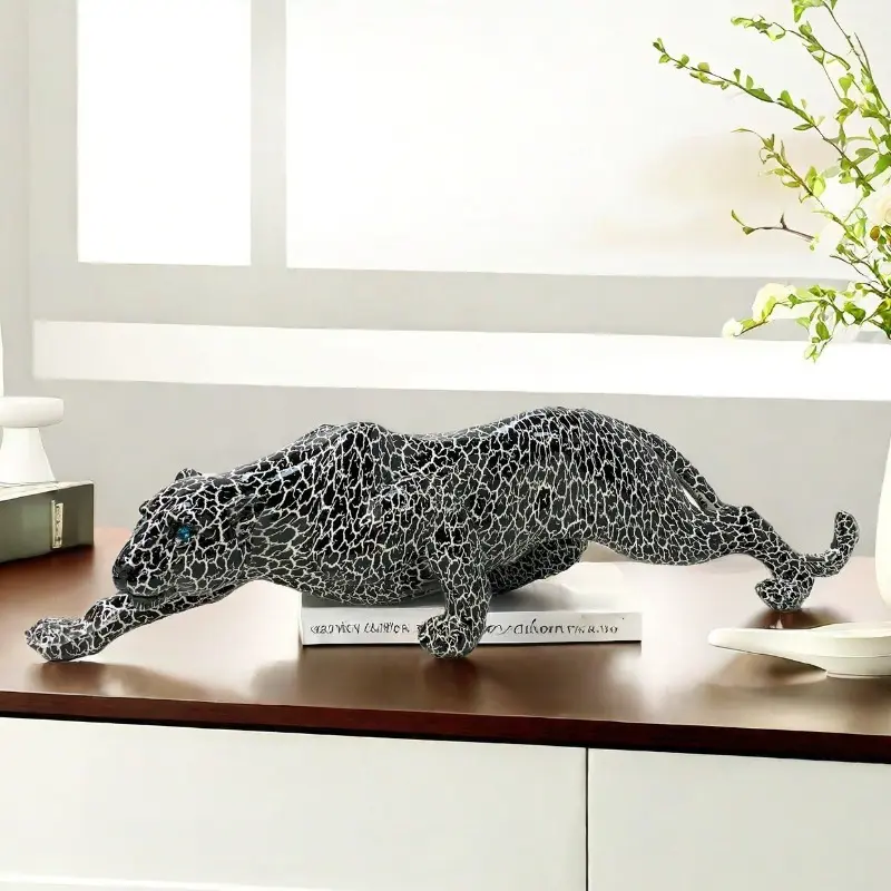 New creative modern leopard figurine home wine cabinet living room study giraffe head decoration gift box
