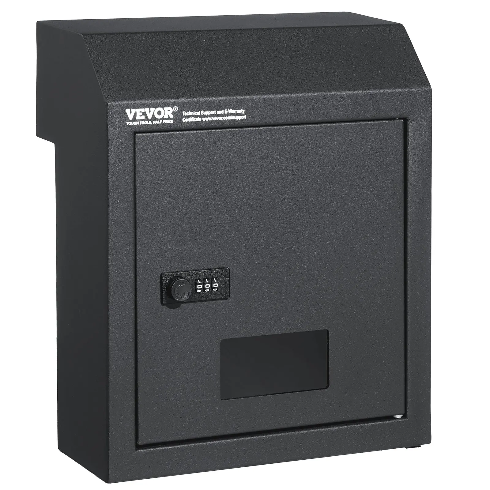 VEVOR Steel Key Locker, Combo Lock, 12-in Wall-Mountable Unit, Charcoal Gray, Waterproof Indoor Furniture for School, Office Mail & Key Storage