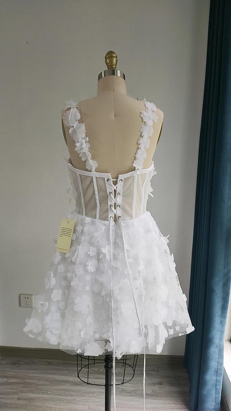 2026 New Arrival Spaghetti Strap Short Light Wedding Dress – Unique Design Bride Engagement Civil Ceremony Dress, Elegant High-End Minimalist Wedding Gown