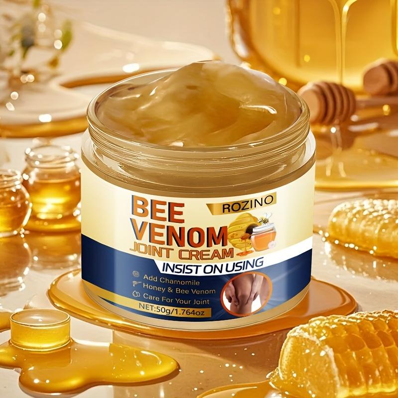 Rozino Premium Bee Venom Joint Cream with Chamomile & Manuka Honey - Clinically Tested Pain Relief for Seniors, Athletes, Knees, Hands & Back| Vegan, 50g Travel-Friendly