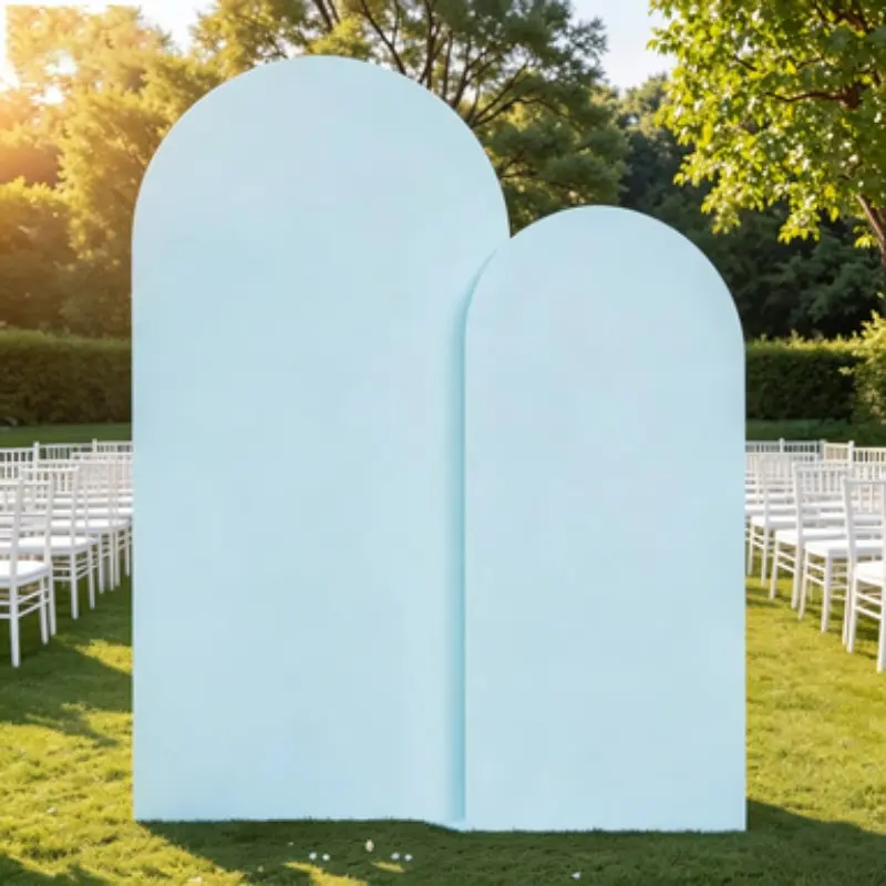 Sky Blue Arch Cover, 6ft+7.2ft Dual Size Set, Handmade Fabric, Photography Backdrop, Wedding, Birthday, Christmas Decor, Reusable