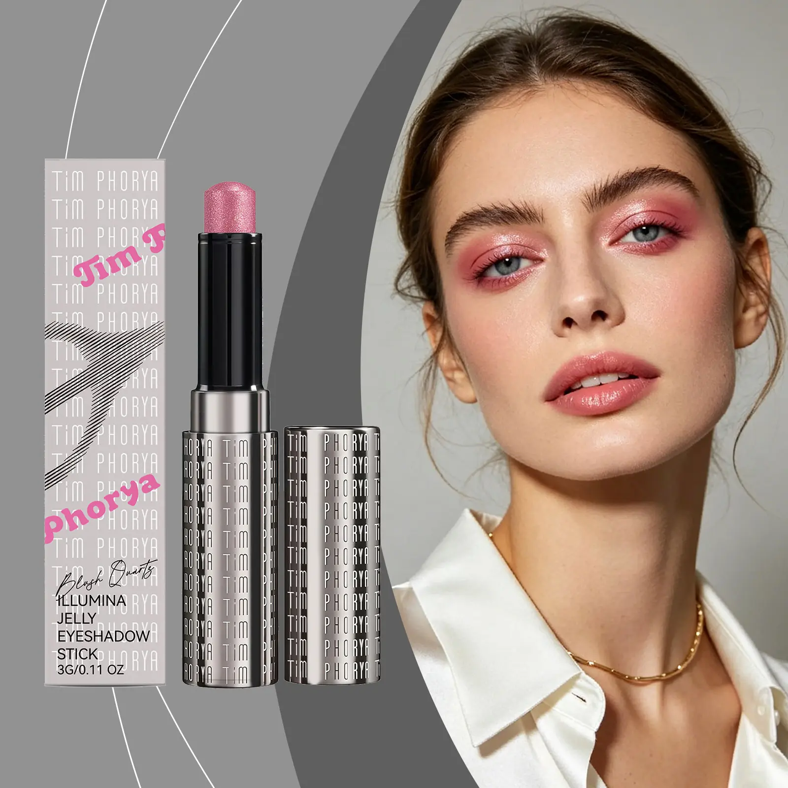 Shiny Jelly Eyeshadow Stick, Pearlescent Pink Glitter Water-Luminous Cream Shadow, Multiple Shades Available, Brighten Eye Look for Daily & Dating Makeup,luxury,cosmetic,refill container,handheld,mirror,,creative,design,,duoface,brush,cleaner