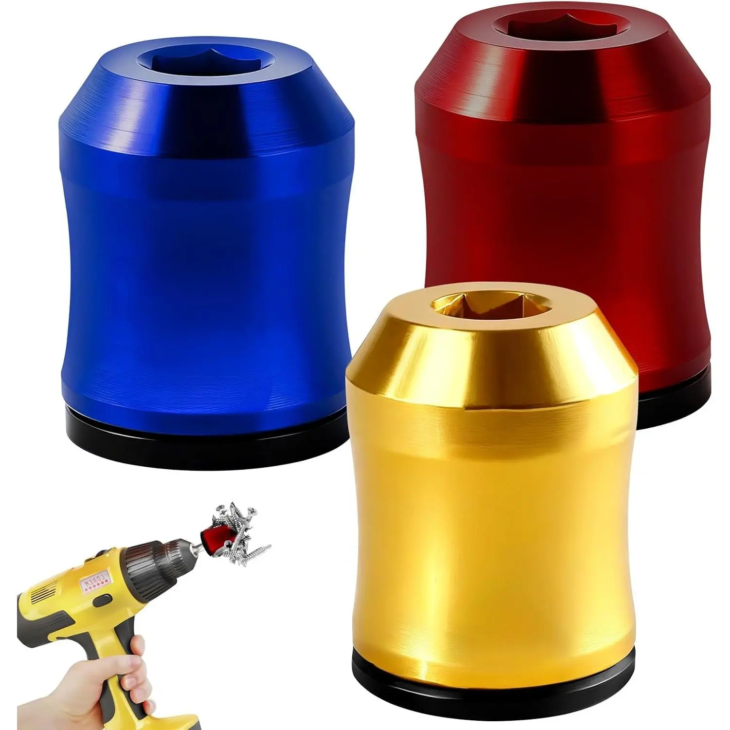 Ring, Screw Ring Set Removable Household Tool for Drills|  Bit Holder for Hex Screwdrivers & Power Bits | Alloy Screw Holder for DIY Repair