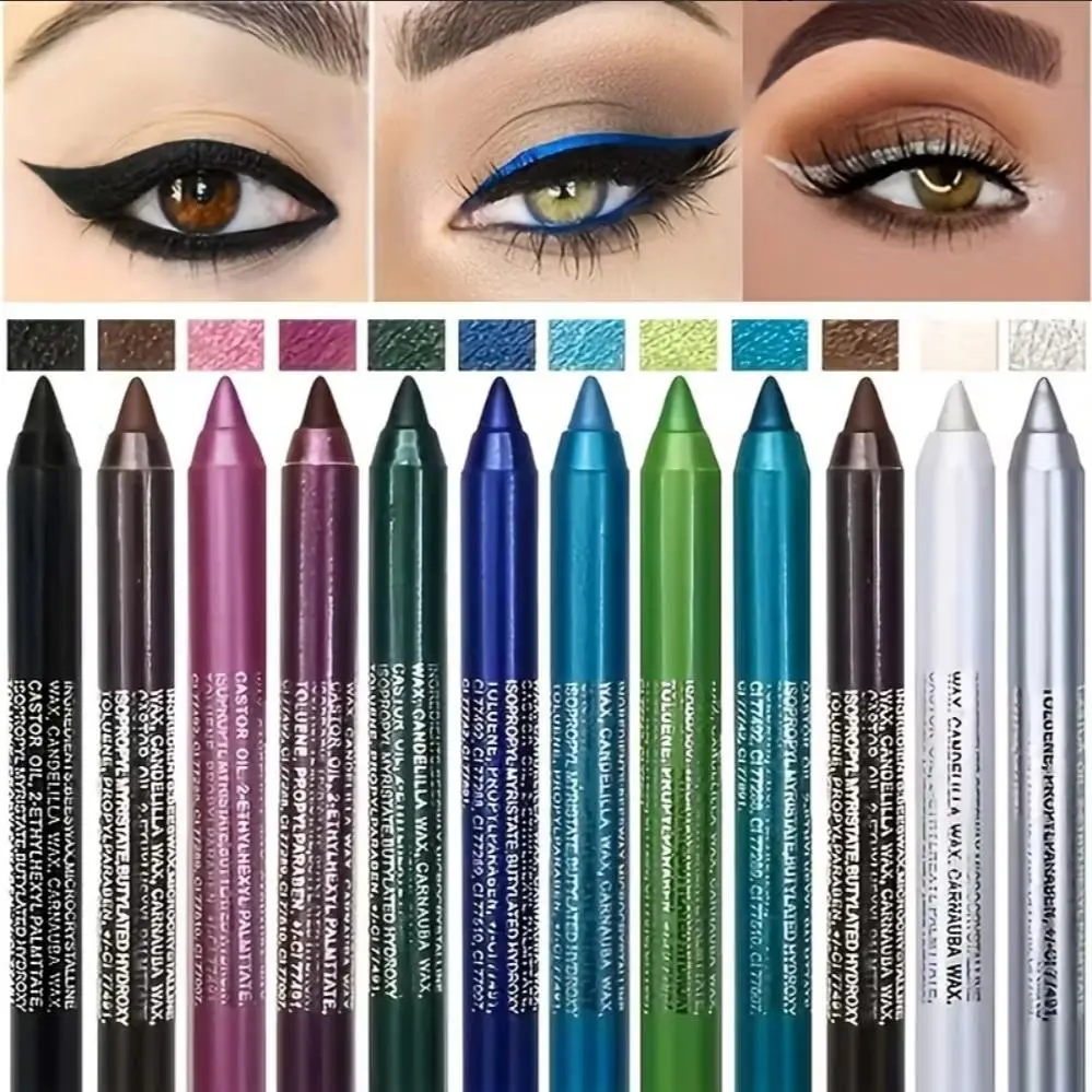 12 Color Eyeliner Shades Pen, High Color Pearl Gloss Finish, Smoked Punk Gothic, Cosmetics, Eye Makeup Products, Valentines Gift, Mother's Day Gift, Birthday Present, Eyeliner Pens