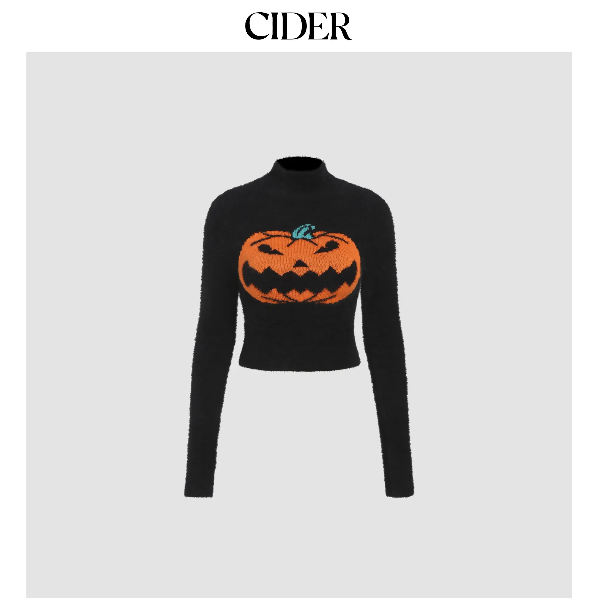 Cider [size 2-26] Lantern Pattern Knitted Long Sleeve Crop Top, Womenswear Halloween SummerWins SummerFinds