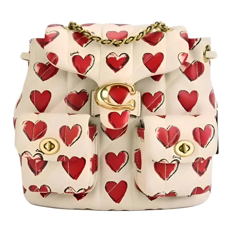 Coach Tabby 22 Logo-Embossed Lambskin Small 2-Tone Functional Backpack