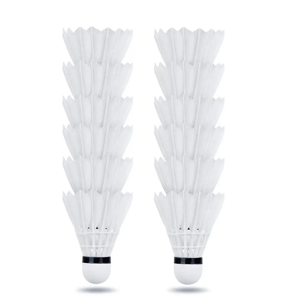 12-Pack Geese Feather Badminton Shuttlecocks, Solid Cork Head Training Equipment, High-Speed Birdies with Consistent Bounce for Indoor/Outdoor Badminton Sports, Durable and Stable, Geese Feathers, Trainers, Family Entertainment, Amateur, Indoor/Outdoor Tr