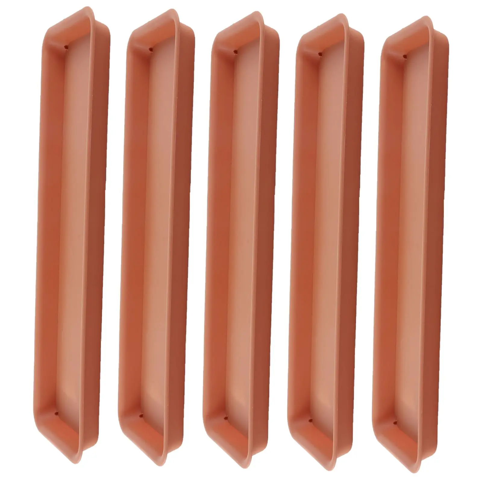 5-Pack Rectangular Plant Trays, Ideal for Window Sills and Gardens, Durable Design, Perfect for Indoor and Outdoor Use, Indoor Plant Holder