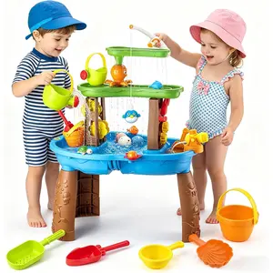 2026 Toddler Water Table with Fishing Game Set, Kids Outdoor Water Tables Toy with Rain Showers Splash Pond Birthday Gift for 3-8 Years Old Kids Beach Summer Water Toyfidget toys