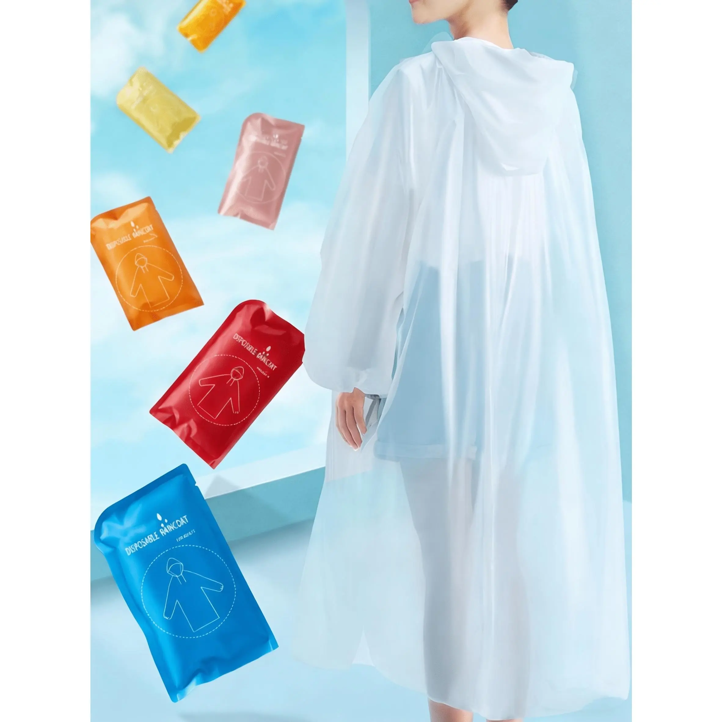 1pc Unisex Disposable Raincoat, Portable Raincoat, Card Raincoat, Adults High Quality Emergency Raincoat for Outdoor Camping, Hiking, Sports