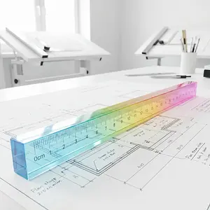 [Colorful Ruler & Cube] MOTARRO Colorful Ruler & Cube | Geometric Drawing Tools, Math Learning Stationery, Measuring Supplies, Teaching Aid, Multifunctional Plastic Shape