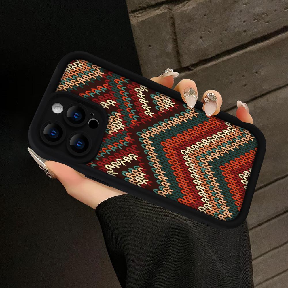 Vibrant Chevron - Knitted Design TPU Phone Cover, Impact-Resistant And Drop-Proof Case, Perfect Birthday Or Holiday Present for Both Men And Women for iPhone 17 E Air Pro ProMax iPhone16 15 14 Plus 13 12 Mini 11 X XS XR