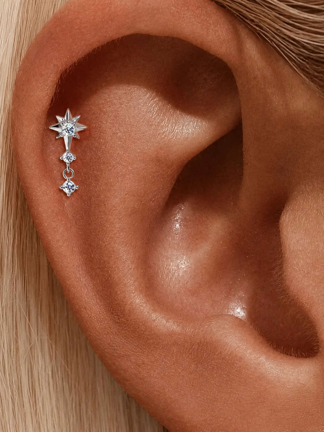S925 Silver Star Moissanite Stud Earrings, Hypoallergenic, Perfect for Daily Wear, Parties, Weddings, Gifts