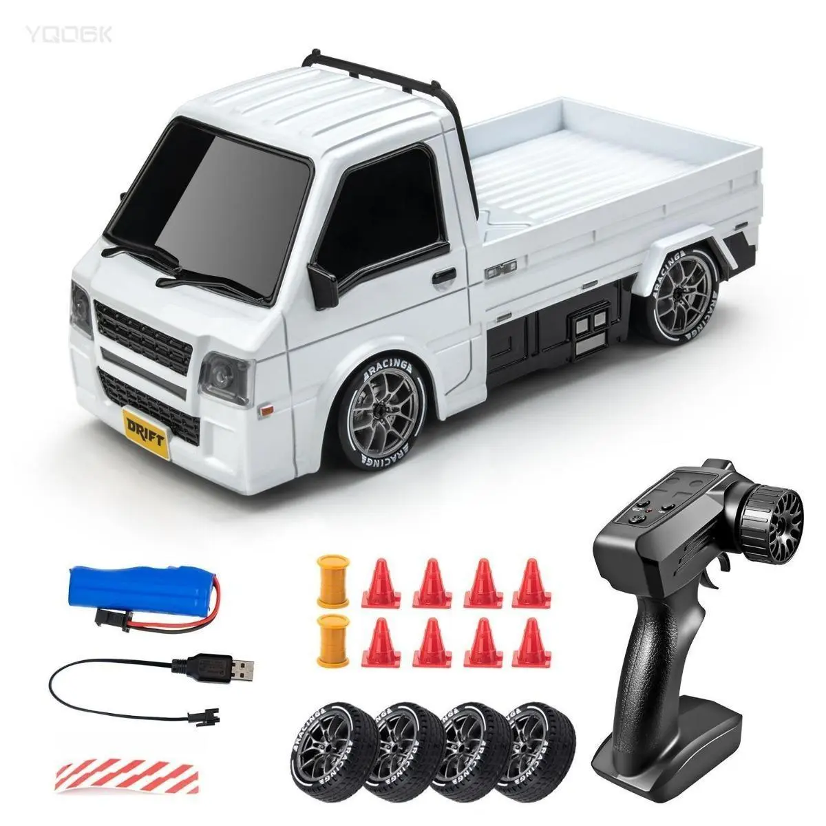 WPL D14 1/24 4WD RTR Remote Control Kei Truck, All-Terrain Off-Road RC Model Car with LED Lights, Rubber Tires, Proportional Throttle, Hobby Crawler, Children’s Day Gift for RC Hobby Fans, Remote Control Trucks Rc Controlled Rc Cars