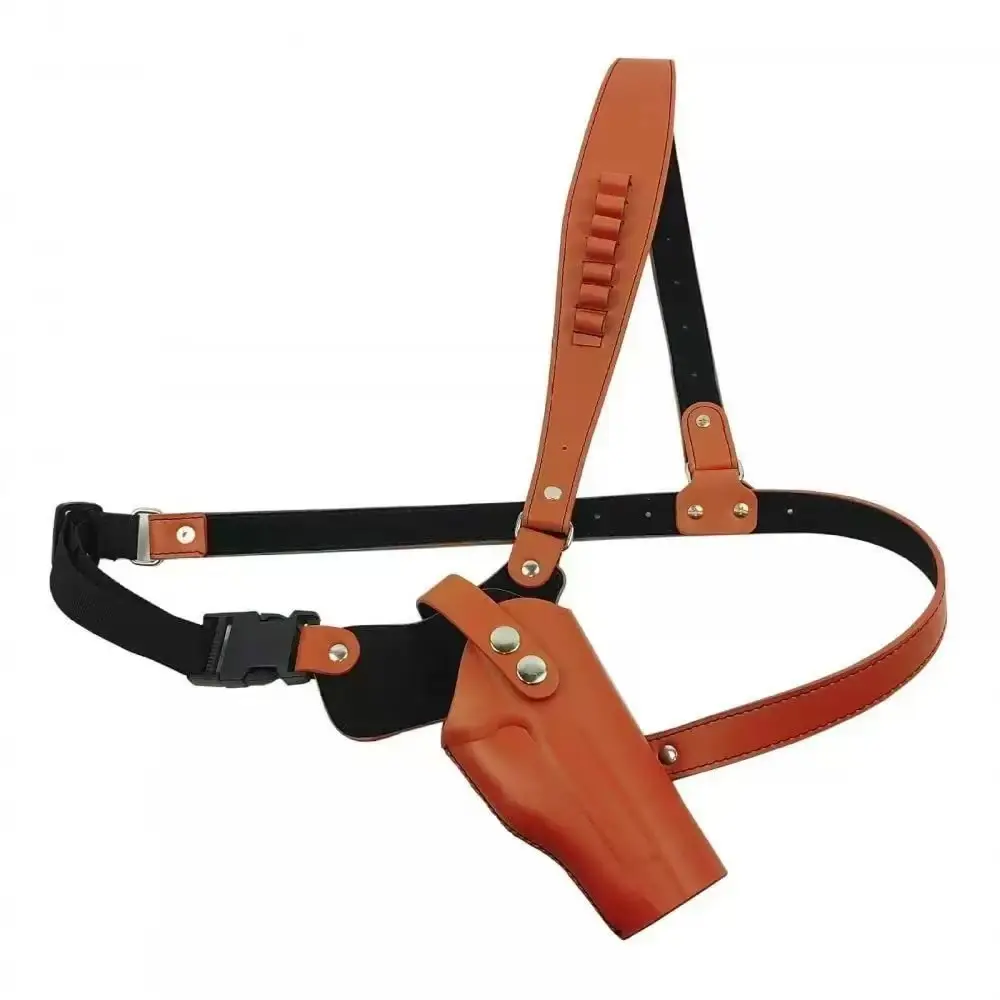 Leather Chest Pistol Holster, Quick-Draw Rig for Outdoor Hunting with Fast Access, Fits 1911 and Glock Models, Quick-Draw Fit, Holster Strap, Chest Holster, Functional Rig