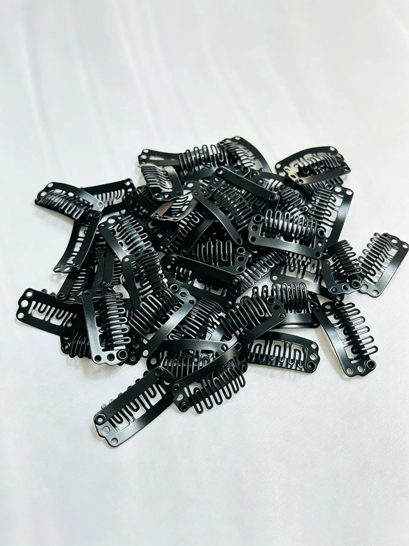50pcs Black Strong Grip Wig Snap Clips Brown Hair Extension Clips, Reusable Metal Clips For Lace Wig Toupee Hair Extensions DIY