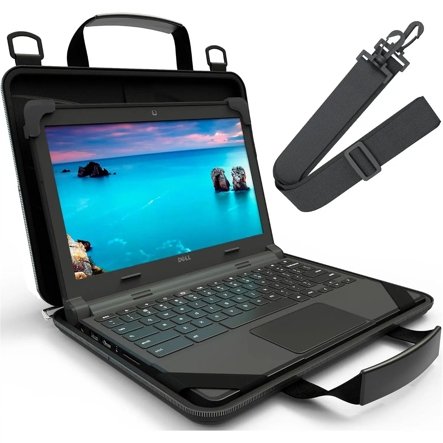 13-14 Inch Always- Chromebook Protective Hard Case with Adjustable  Strap and Carrying Handles