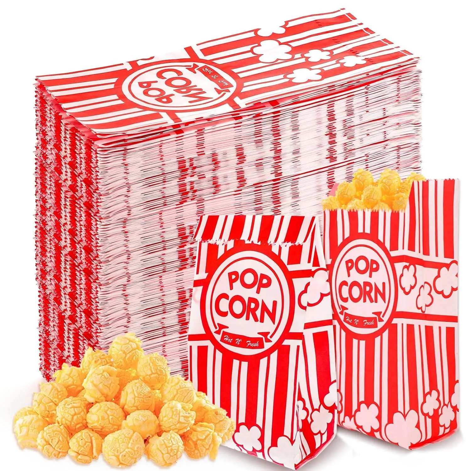 600 count Paper Popcorn Bags, 1 Oz Popcorn Bag Individual Servings for Popcorn Machine Accessories for Small Business Movie Nights School Carnival Graduation Party
