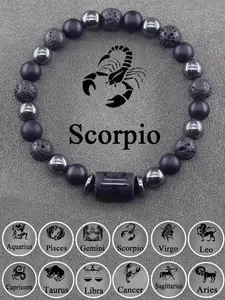 Fashion Zodiac Bracelet, Bohemian Bracelets, Elastic Beaded Stone Chain, Boho Style, Perfect Gift for Couples, Valentine's Day or Birthday, Fashionable Bracelet Style