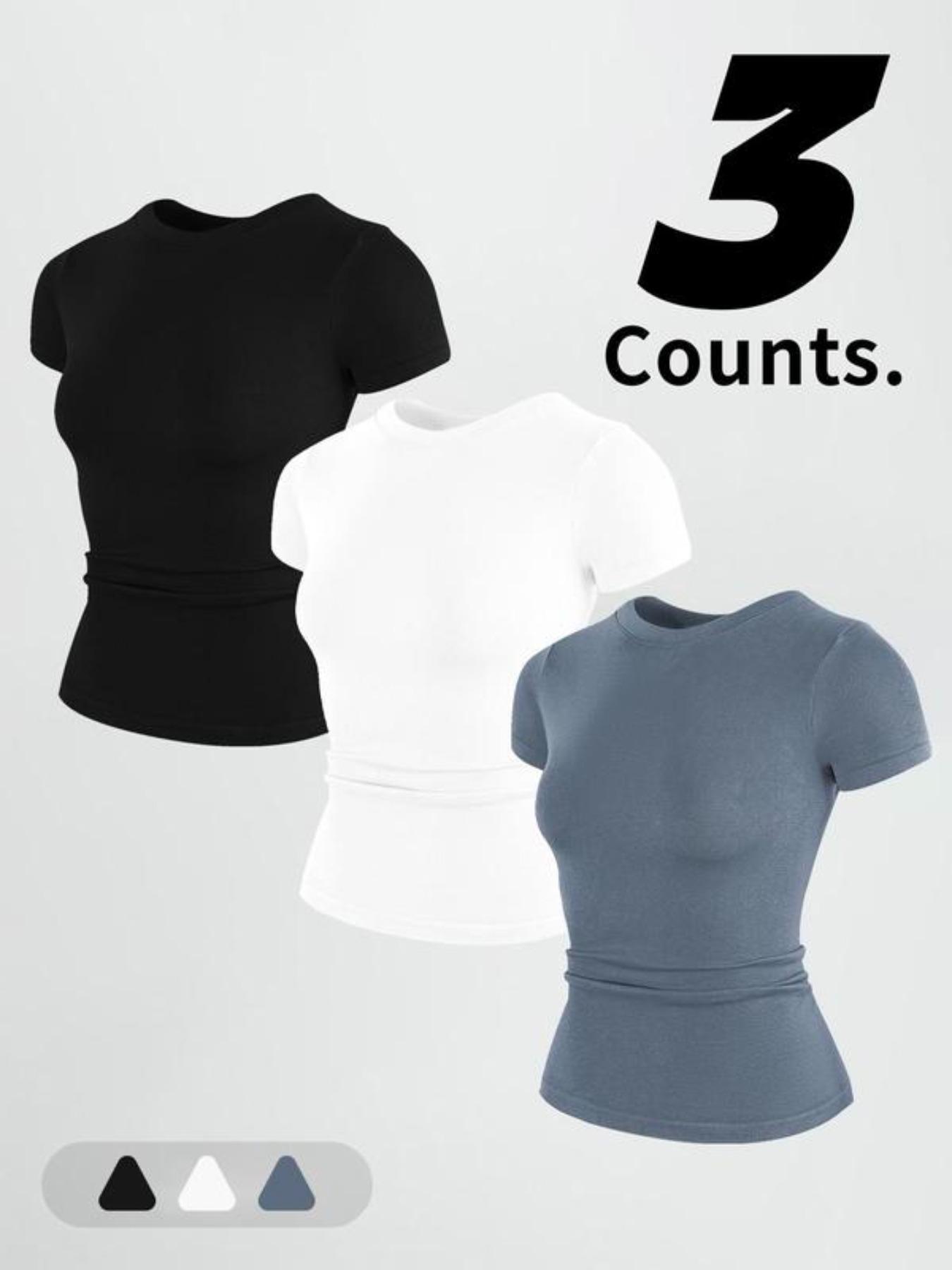 Women's Solid Sports Tee, Breathable Comfortable Short Sleeve T-shirt for Yoga Gym Workout Running, Ladies Sportswear for Summer