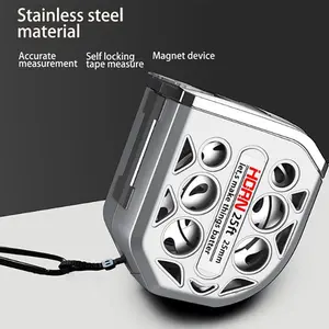 Self Locking Tape Measure, Waterproof Wear Resistant Hollow Out Measuring Tape with Magnetic Hook, Dual Scale Inch Metric Double Nickel Plated High Carbon Steel Tape Blade, Shockproof Drop Resistant Construction Tape for Construction Woodworking