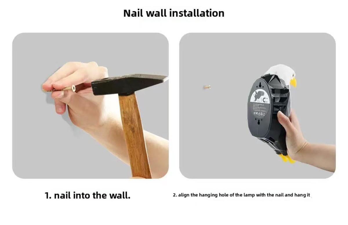 Smart Motion Sensor Bald Eagle Night Light| Remote Control RGB Wall Lamp| No Drilling Magnetic Installation For Bedroom Corridor Hallway