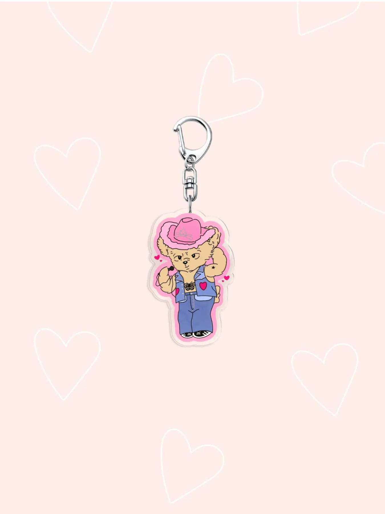 Cute Harry Bear Acrylic Keychain, Keychain Charms, Cartoon Bear in Iconic Harry Styles Outfits Pendant, Fan Merch Bag Charm for Backpacks & Car Keys, Great Gift for Harry Fans, Friends and Family, Stylish Daily Accessory & Collectible