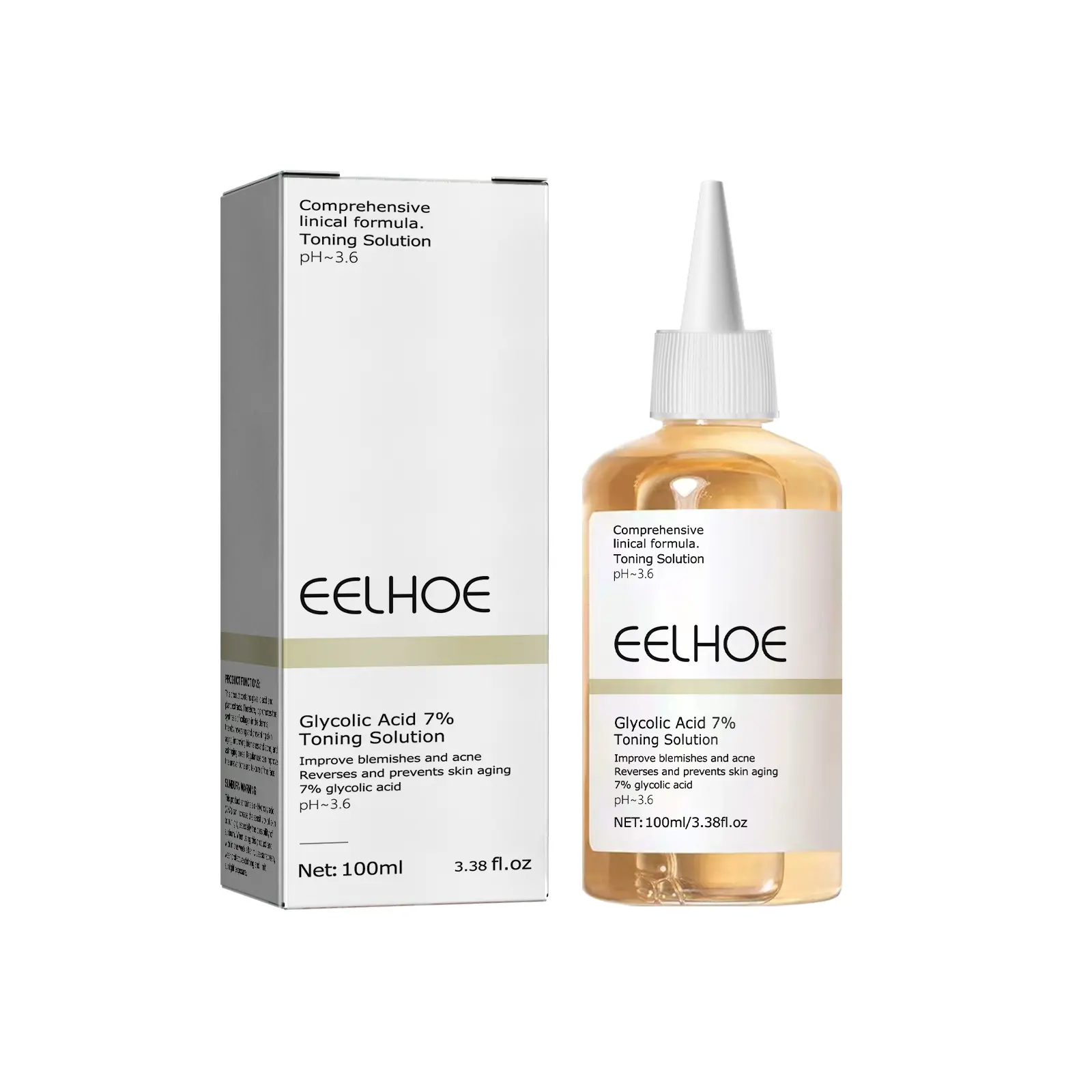 EELHOE Glycolic Acid Blend Toner - Gentle Moisturizer for Hydrating, Skin Repair, Anti-Aging; Compatible with Cotton Pads, Hydrate