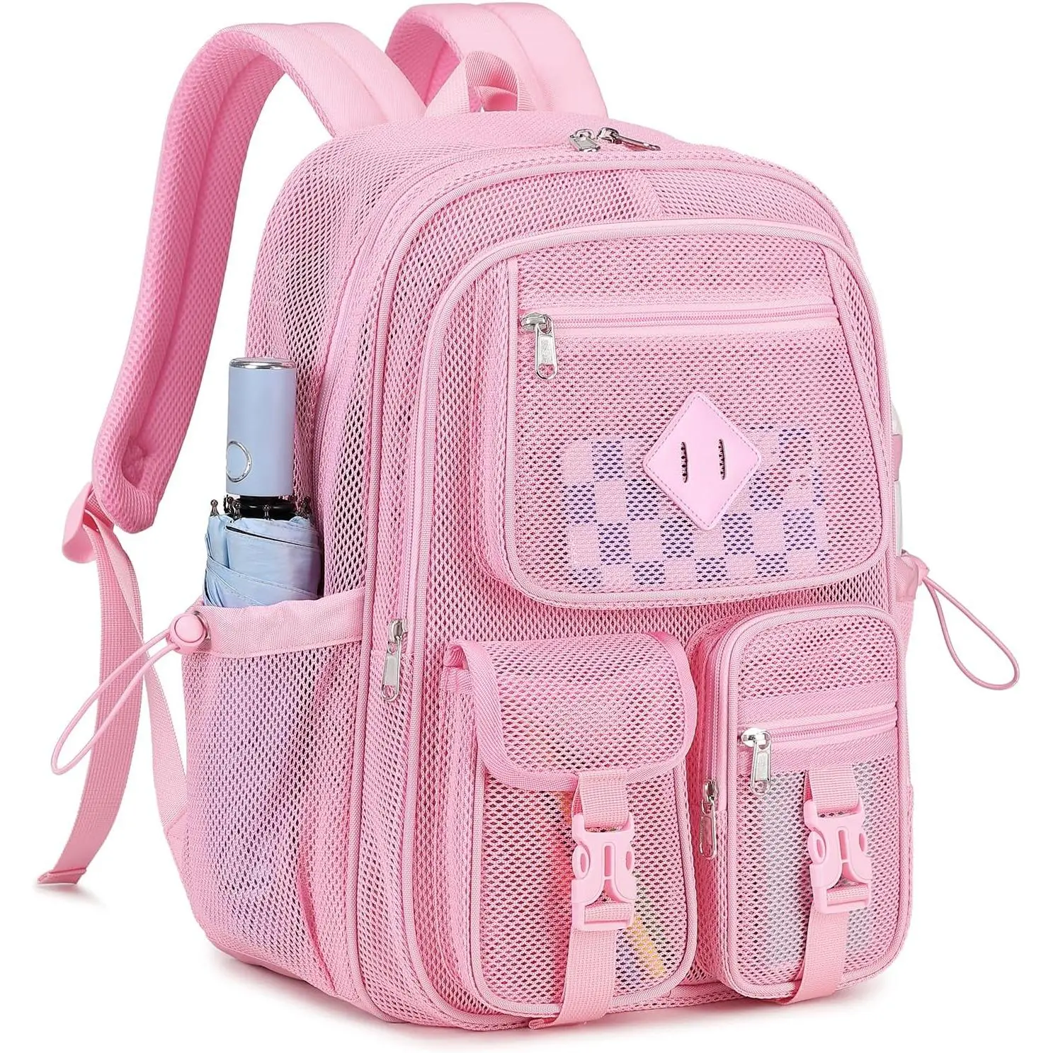 Mesh Backpack for School Heavy Duty See Through Net Bookbag Girls Semi-Transparent Net  Pack for Beach, Swimming, , Work, Travel ()
