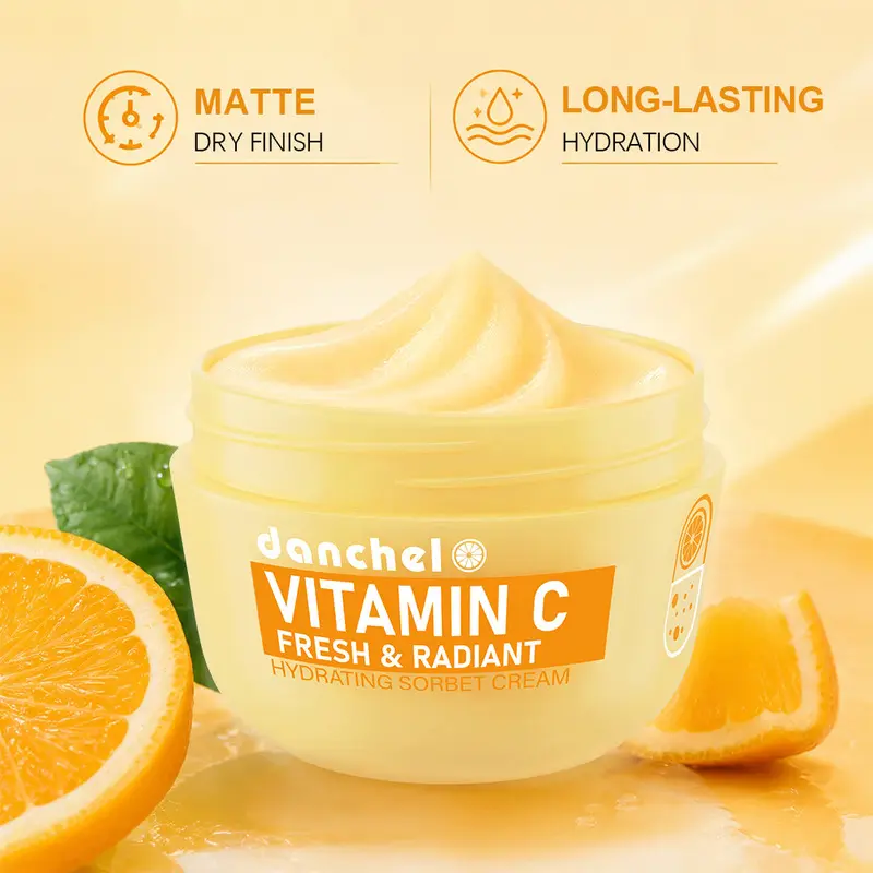 danchel Vitamin C Matte Sorbet Moisturizer, Deep Hydration with Hyaluronic Acid & Niacinamide, Oil-Free Non-Comedogenic, Fade Dark Spots Minimize Pores, All Day Matte Repair Cream For Oily & Combination Skin 85g