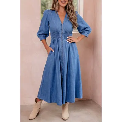 at home christmas tree dress Sequin A hoop skirt adds Veil:With Veil Vintage Blue Black & smocked-dress