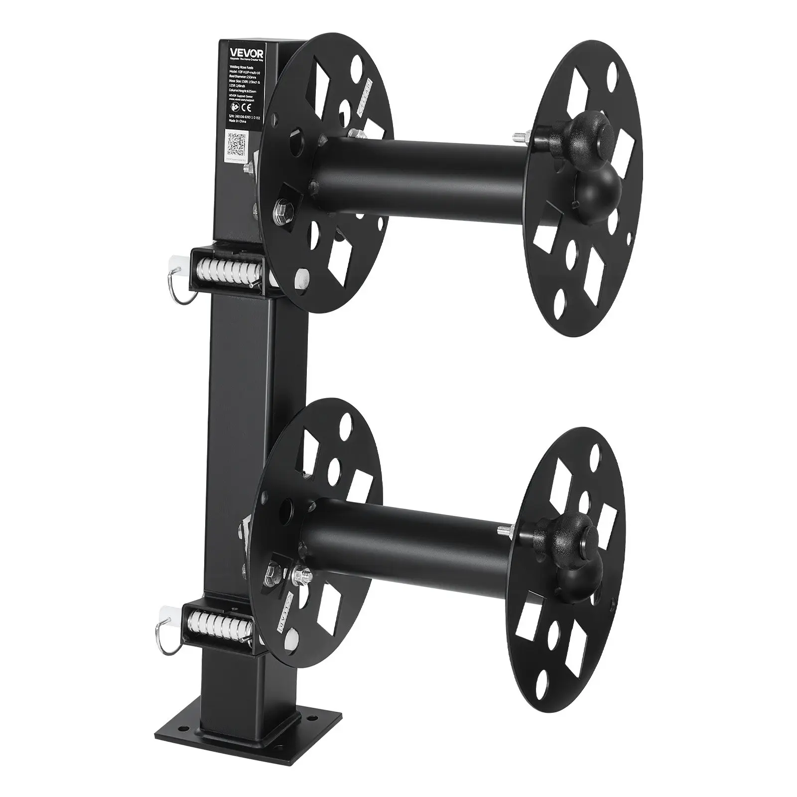 VEVOR Heavy Duty Double Welding Cable Reel, Welding Cable Lead Reels for 150FT 1/0 125FT 2/0 Cable, Powder-Coated Steel Reel with Locking Pin for Service Trucks, Fleet Maintenance, Jobsites