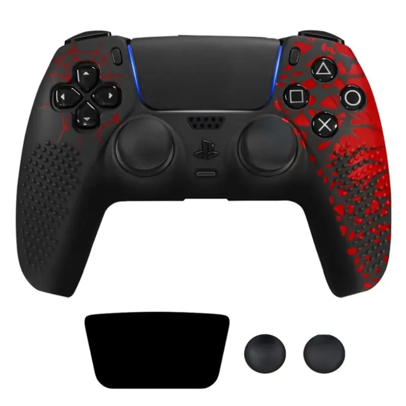Suitable for PS5 Controller, Controller Accessories, Soft Protective Cover Anti-slip Silicone Shell DIY Custom Spider Series, made of durable ABS, ps5 gear