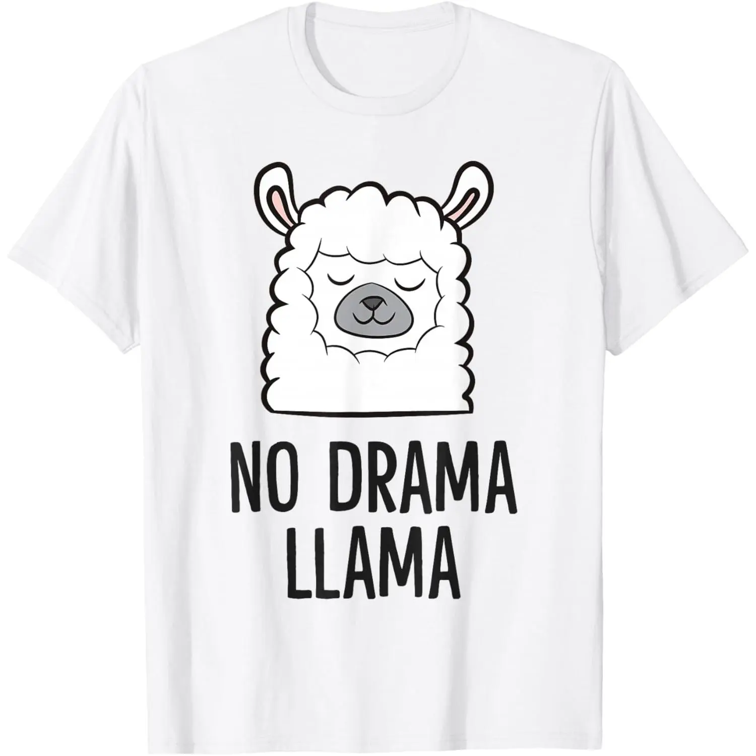 Women's 'No Drama Llama' Heavyweight Cotton Baby Tee - 90s Retro Graphic, Casual, Soft, Fashionable, Everyday Essential, Wrinkle-Resistant, Breathable, Minimalist Round Neck Cropped Short-Sleeve Top for Thanksgiving, Skirts Pairing, Digital Print
