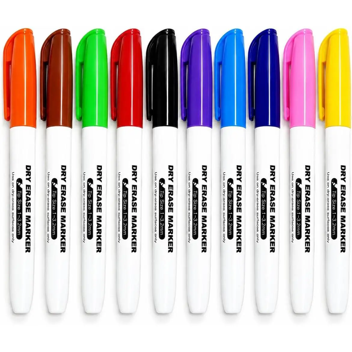 Dry Erase Markers 10 Pack, Smooth Writing & Ultra Clean Erase Whiteboard Markers, Color-Coded Erasable Markers White Board Markers for Classroom, Office, , School Supplies