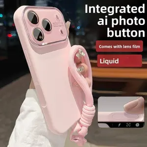 Phone Case - 1 Phone Case + 1 Lanyard Full-Coverage Button New Apple Iphone 17 Pro Max Phone Case, Iphone 17 Pro, 16 High-End Texture Good-Looking, 15 Liquid, 17 PM Lens Film Soft Case