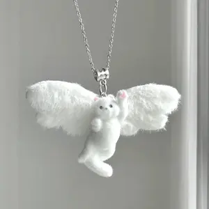 Angel cat necklace cute original angel kitten Yameng collarbone chain accessories
