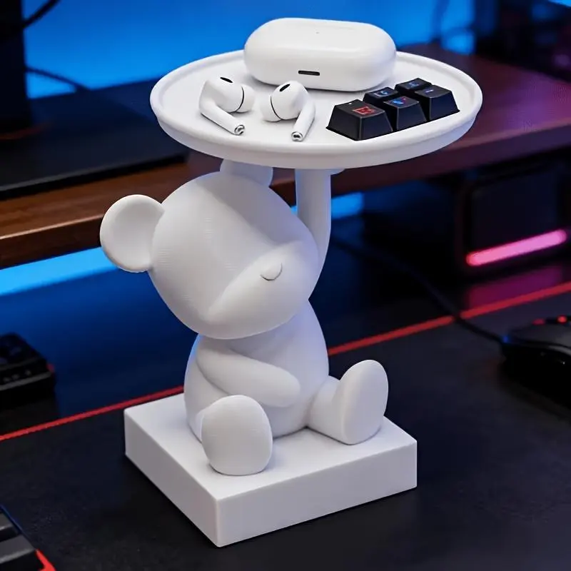 1pc Bear Tray for Jewelry Storage And Decoration, Suitable for Storing Jewelry, Keys, Wireless Earphones, And Other Small Items, Ideal for Home Decoration, Commemorative Gifts, And Birthday Presents. Non-Food Contact